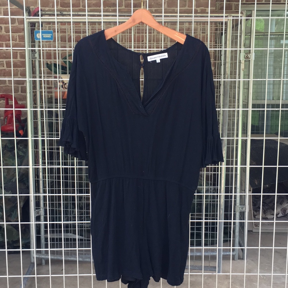 Black Ruffle Romper - Picture 2 of 4